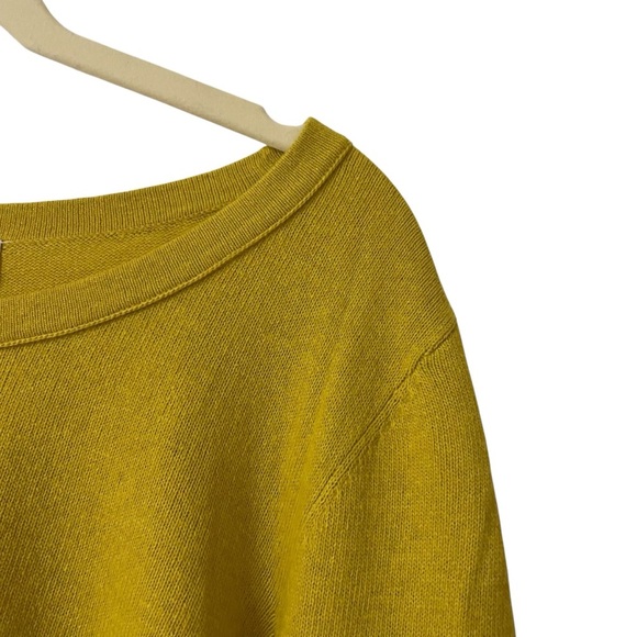 LOFT Mustard Yellow Knit Sweater Size Large Long Sleeves Wool Blend - Picture 4 of 8